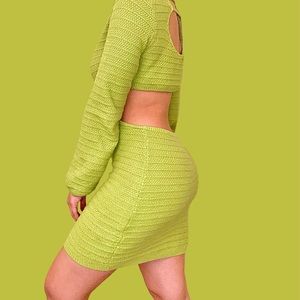 Crotchet Bright Green Dress size Small